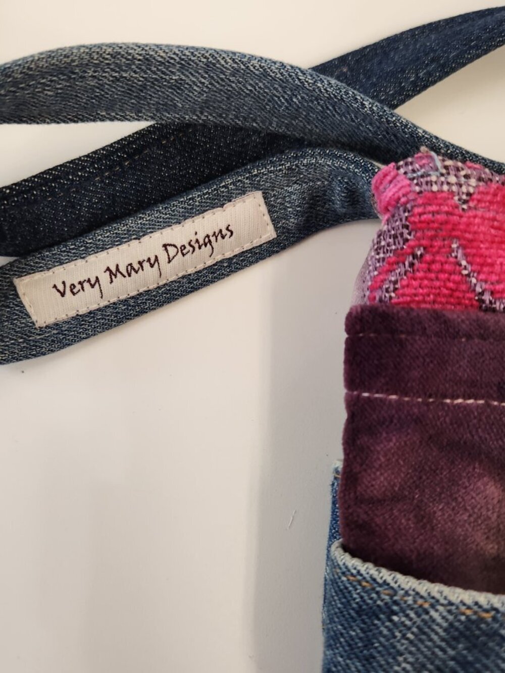Handmade boho Denim Wrangler Jean Purse Crossbody Very Mary Designs - Picture 2 of 12